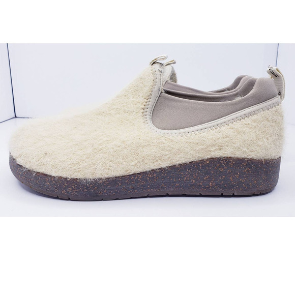 Earth Dream Catamount Slip On Clogs Women's 7 Natural Fuzzy Cream Comfort Shoe - Picture 3 of 14